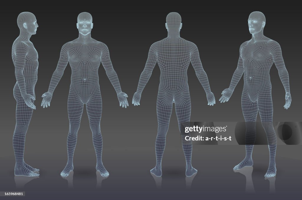 Set of three dimensional people.