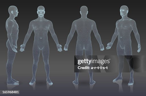 Set of three dimensional people. Set of three dimensional people.