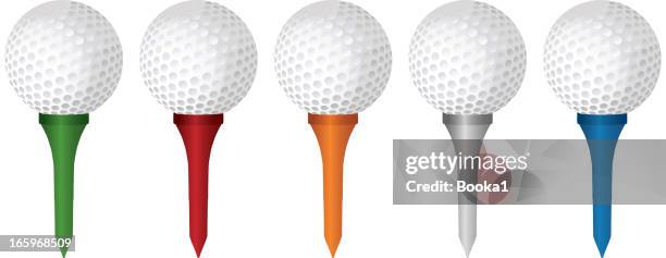 ilustrações, clipart, desenhos animados e ícones de bolas de golfe e camisetas - bola de golfe