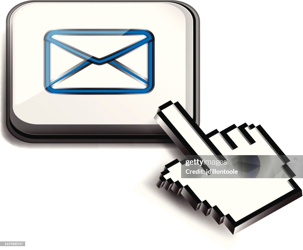 Computer Email Key Computer Key Email With Hand Cursor High-Res Vector Graphic - Getty Images
