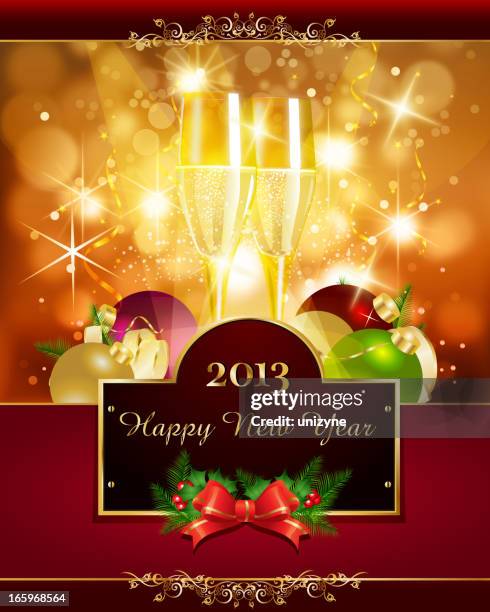 new year celebration - champagne flute transparent background stock illustrations