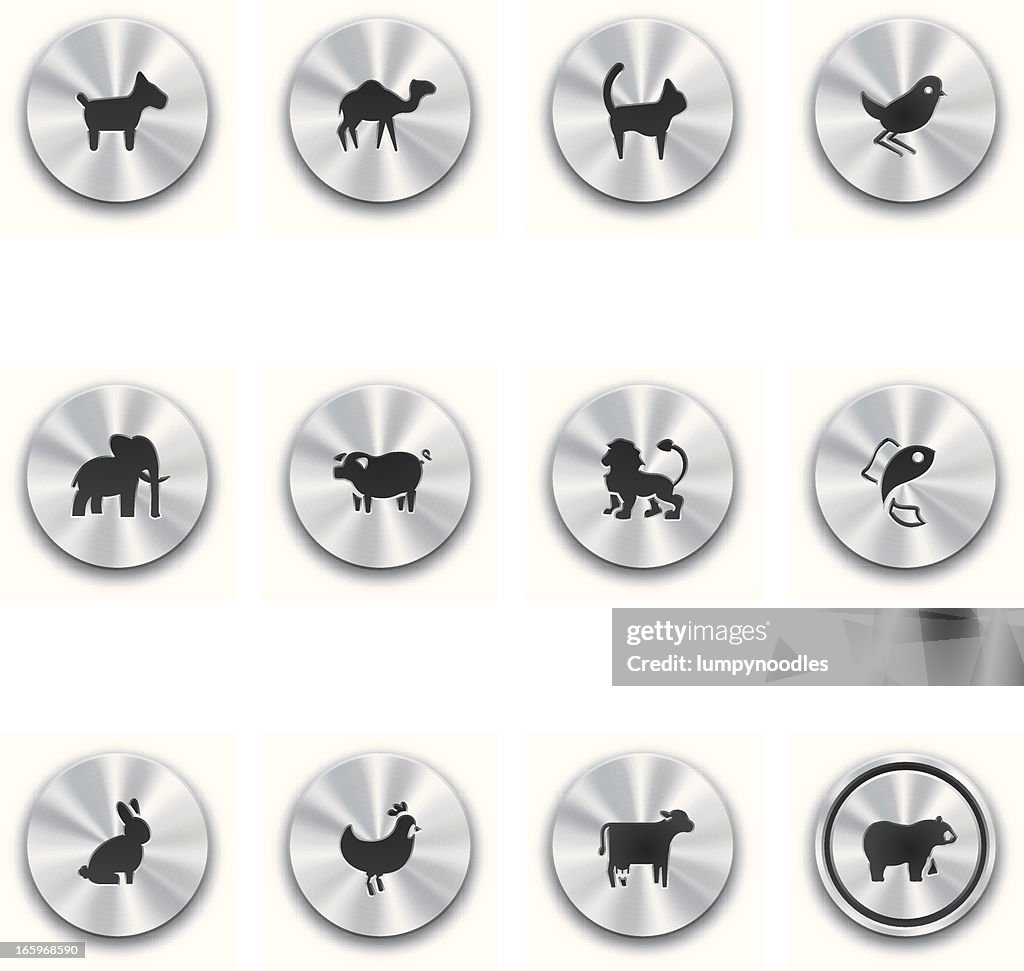 Steel Animal Buttons