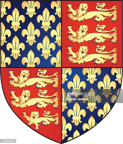 arms of england - english culture stock illustrations