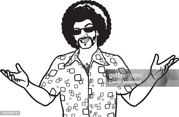 disco dude - afro stock illustrations