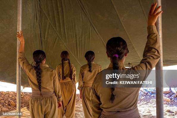 Pdki Kurdistan, Iraq. Iranian Kurdish women, members of the PDKI, stand ...