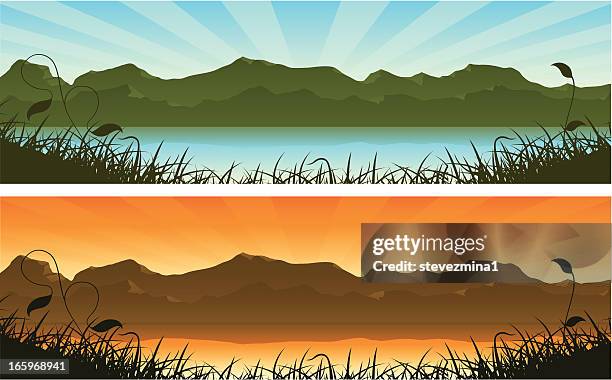 mountain range - desert mountains stock illustrations