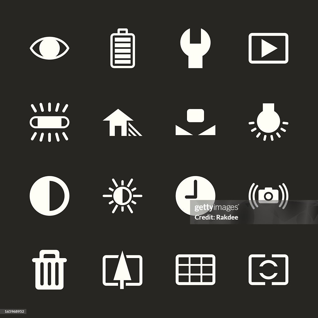 Camera Menu Icons Set 2 - White Series | EPS10
