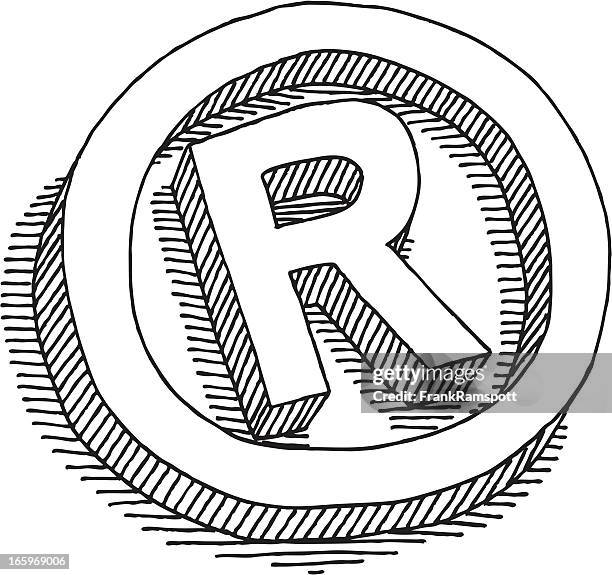 registered symbol drawing - copyright symbol transparent background stock illustrations
