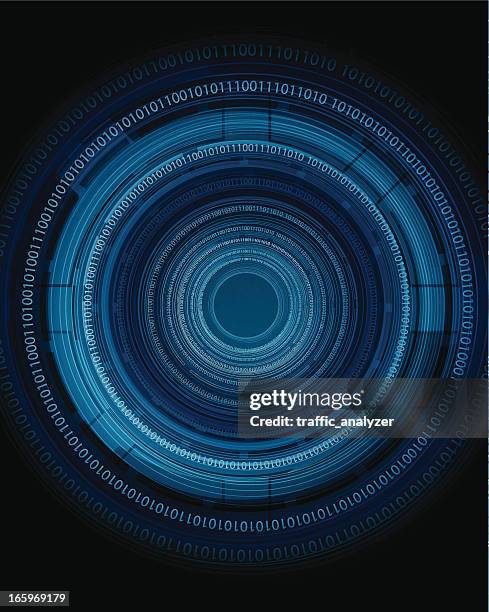 abstract blue technical background - binary code stock illustrations