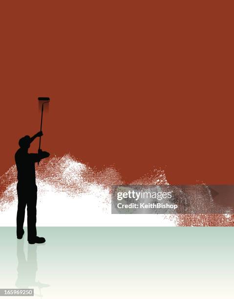illustrations, cliparts, dessins animés et icônes de peintre-bricolage, rouleau à peinture - painter