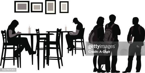 coffeeshops - students cafeteria stock illustrations