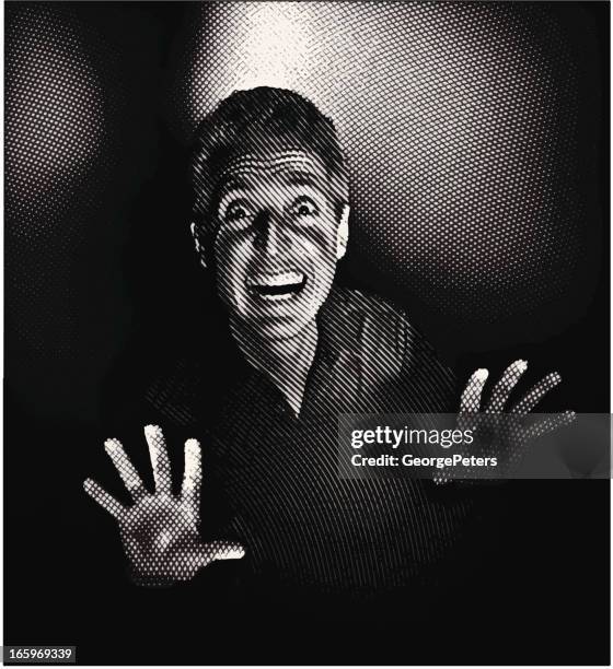 crazy man - looming shadow stock illustrations