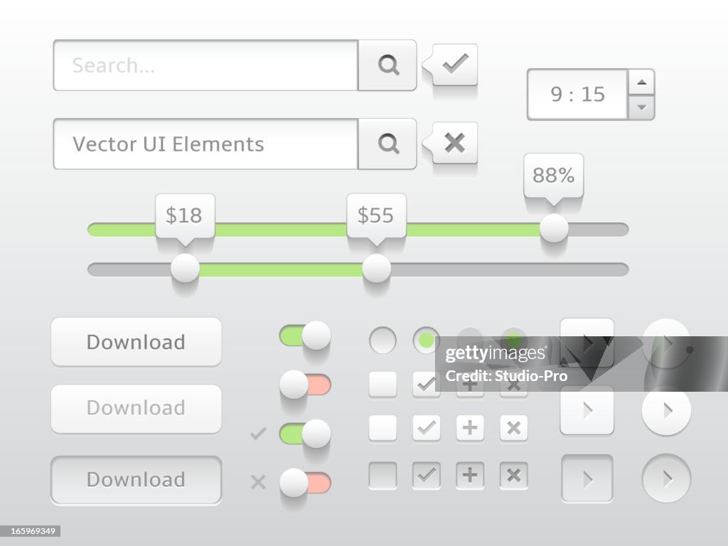 White Web Modern Collection Of Minimal White Web Elements High-Res Vector Graphic ...