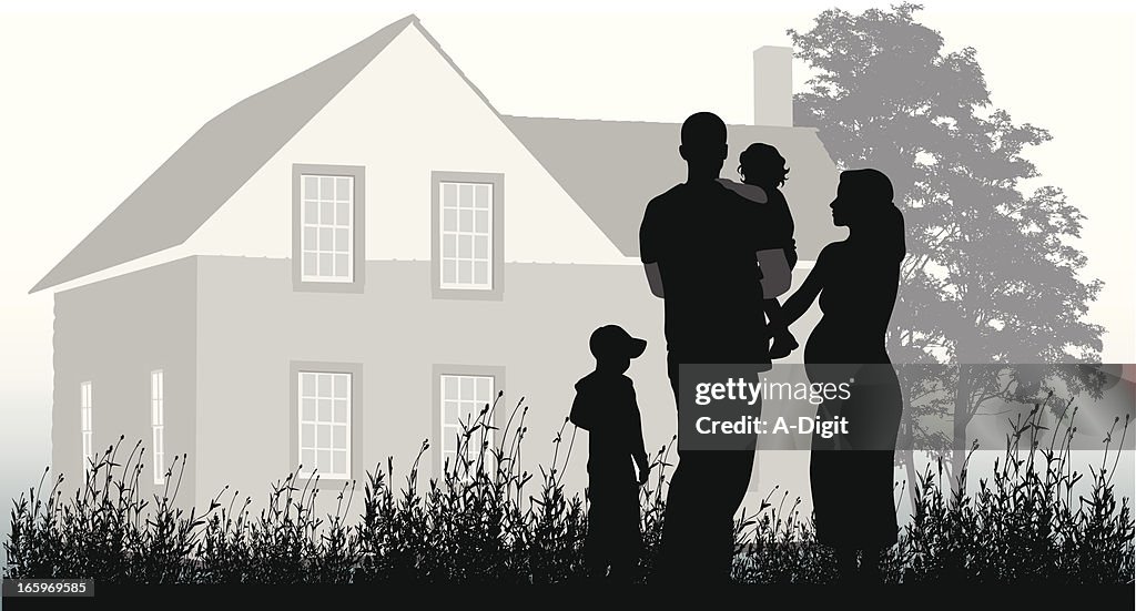 Family Home Vector Silhouette High-Res Vector Graphic - Getty Images