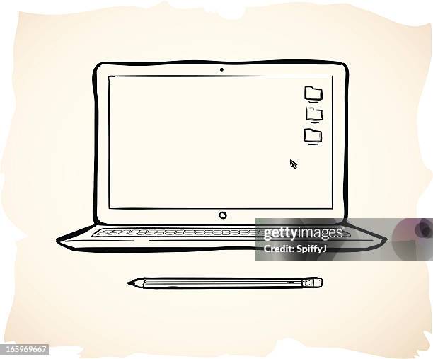 fotos e imágenes de Laptop Sketch - Getty Images fotos e imágenes de Laptop Sketch - Getty Images