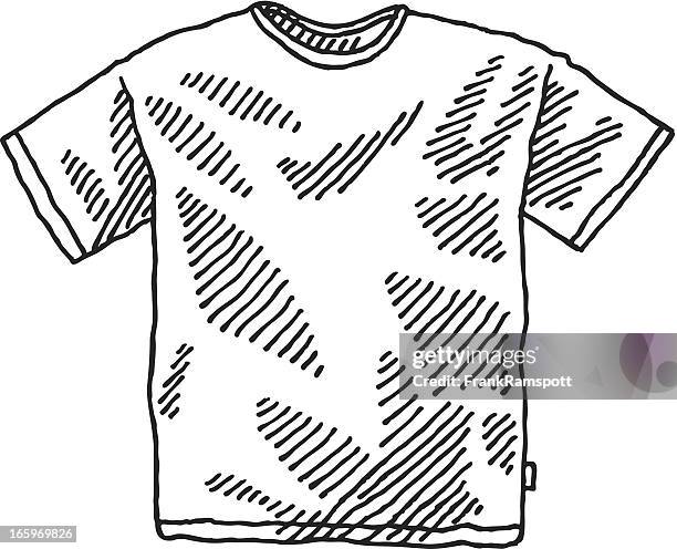 men's t-shirt drawing - t shirt stock illustrations