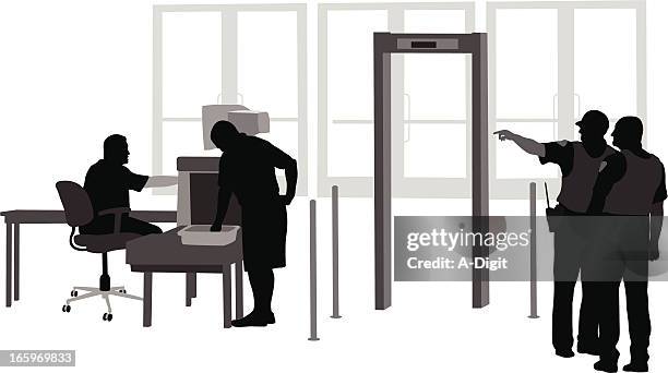 secure - airport security stock illustrations