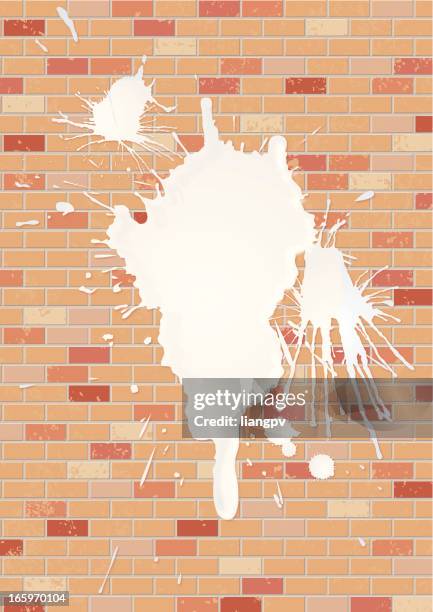 brick wall with grunge effect - brick wall texture background stock illustrations