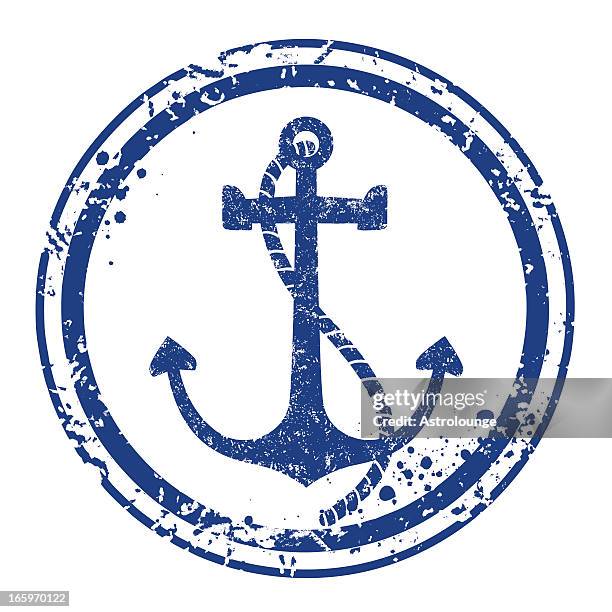 stockillustraties, clipart, cartoons en iconen met anchor stamp - anchor illustration