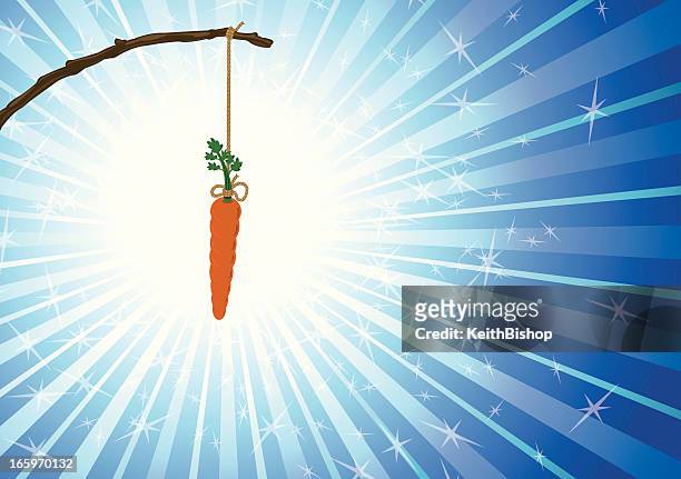 ilustrações, clipart, desenhos animados e ícones de balançar em um palito de cenoura tentação - dangling a carrot