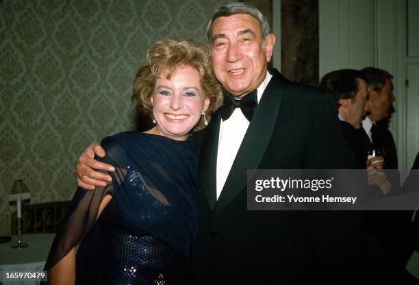 Barbara Walters and Howard Cosell pose for a picture at an ABC Network event March 23, 1983 in New York City.