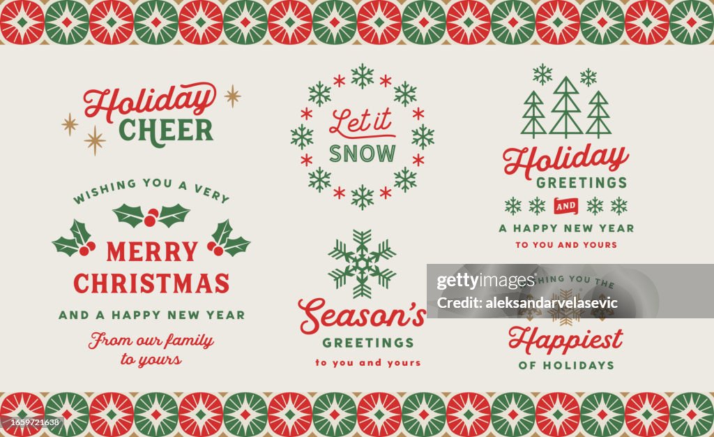 Collection d’étiquettes de Noël