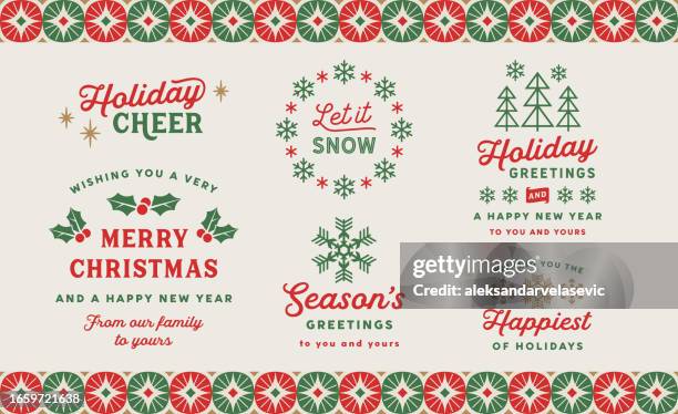 stockillustraties, clipart, cartoons en iconen met collection of holiday christmas labels - kerstmis