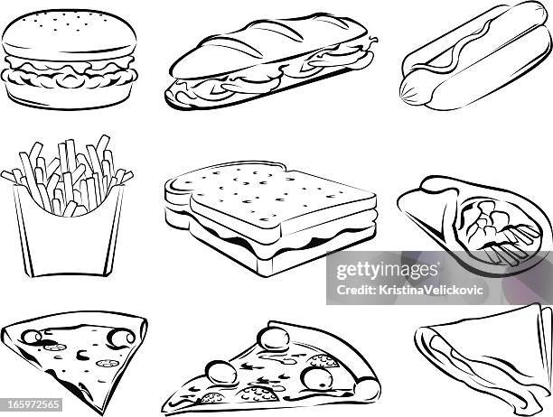 fast food - mexican-sandwich stock illustrations