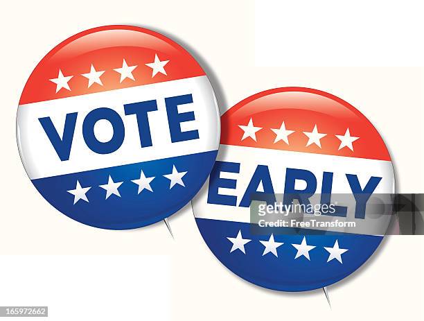 stockillustraties, clipart, cartoons en iconen met vote early - ochtend
