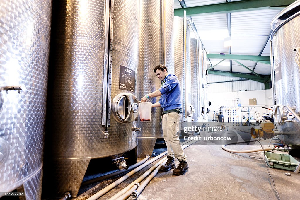 Tanques de fermentação de recolha de amostras