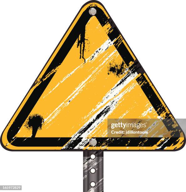 grunge sign | yellow blank - construction hoarding stock illustrations