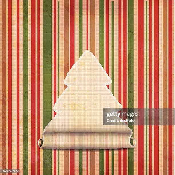 vector illustration - christmas tree made of ripped paper - sad christmas tree stock illustrations