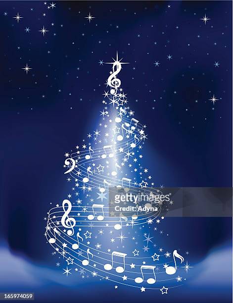 クリスマスツリーの音楽 - christmas music点のイラスト素材／クリップアート素材／マンガ素材／アイコン素材
