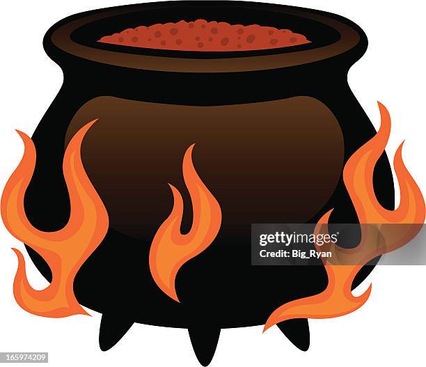 chili pot - cauldron stock illustrations