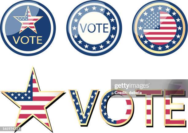 usa vote campaign - president seal stock illustrations