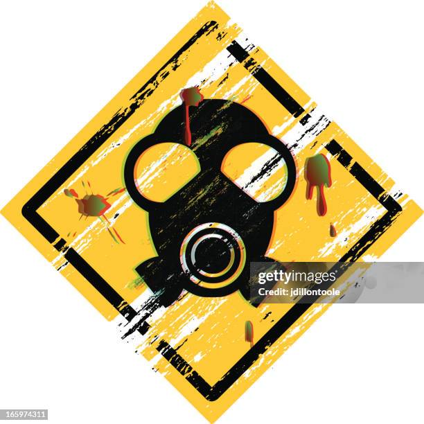 grunge sign | radioactive - osha placard stock illustrations