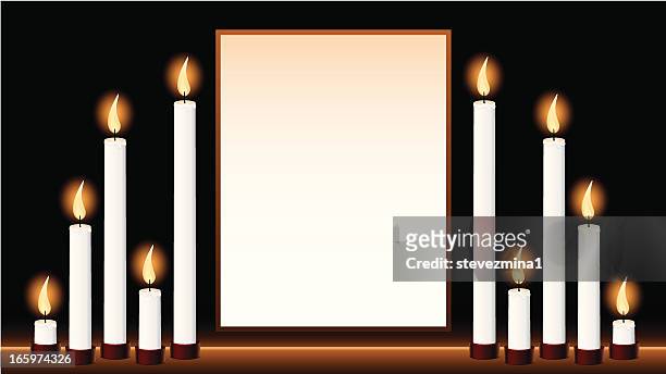 candlelight vigil - candle light vigil stock illustrations