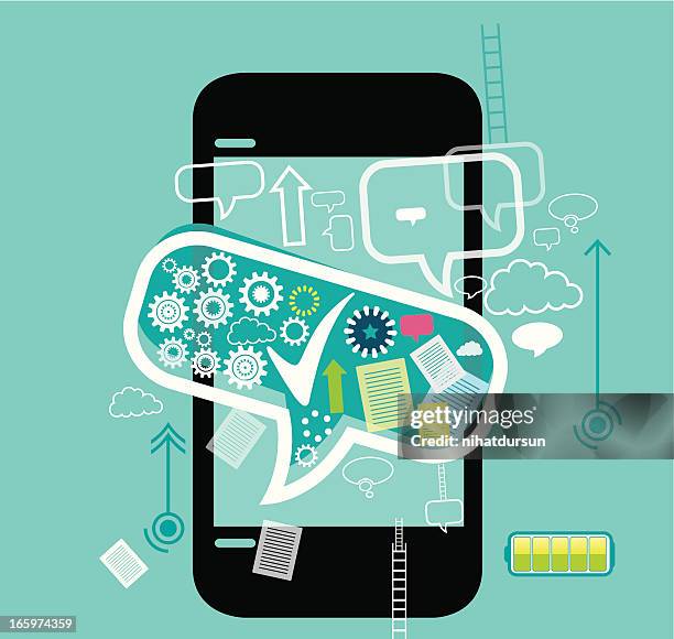 clouds computing with mobility - wire bonding stock illustrations