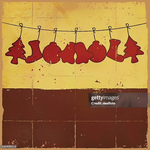 vector christmas grunge design with copyspace - matching socks stock illustrations