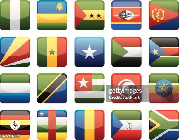 africa flags collection - seychelles stock illustrations