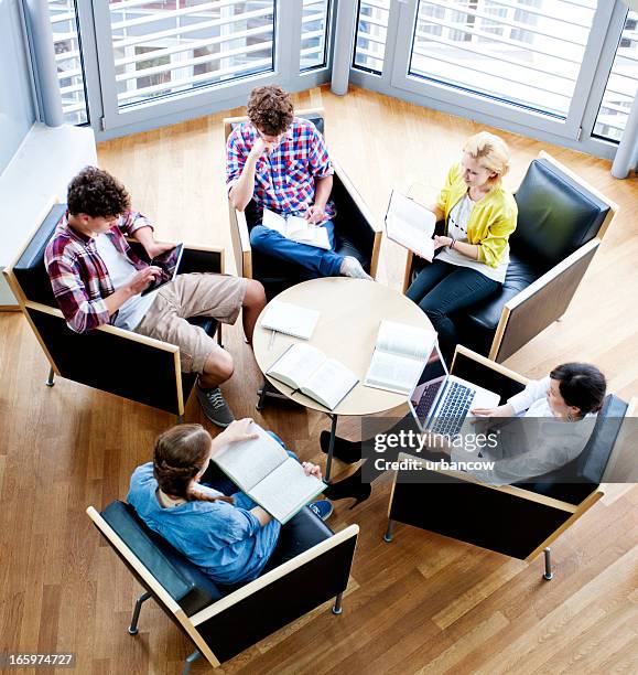young european study group - five people stock pictures, royalty-free photos & images