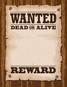 Vector illustration of wanted poster template