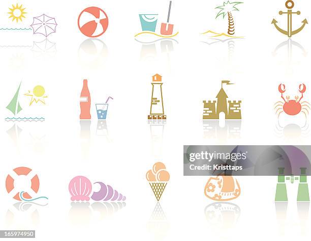 simplecolor – beach - beach bag stock illustrations