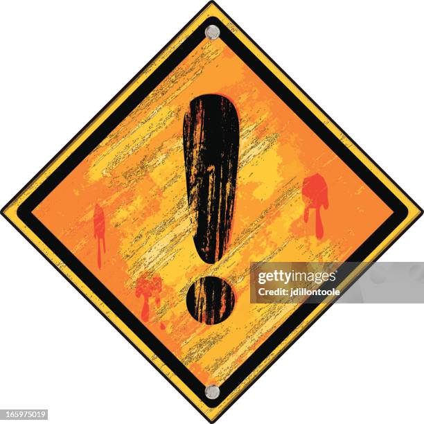 caution sign | grunge - apocalypse stock illustrations