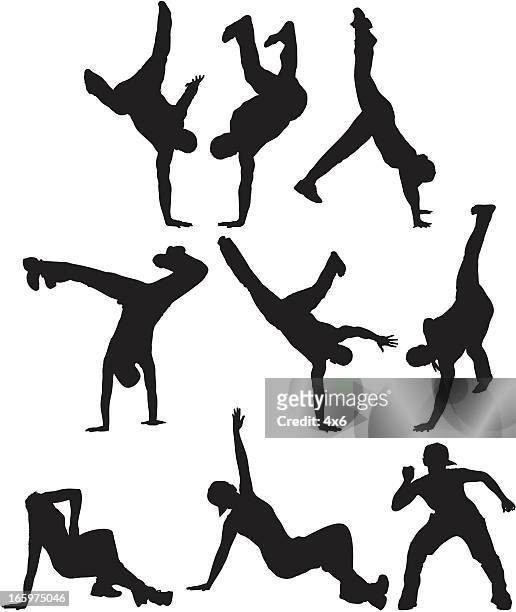 bildbanksillustrationer, clip art samt tecknat material och ikoner med multiple images of a man doing aerobics - hjulning