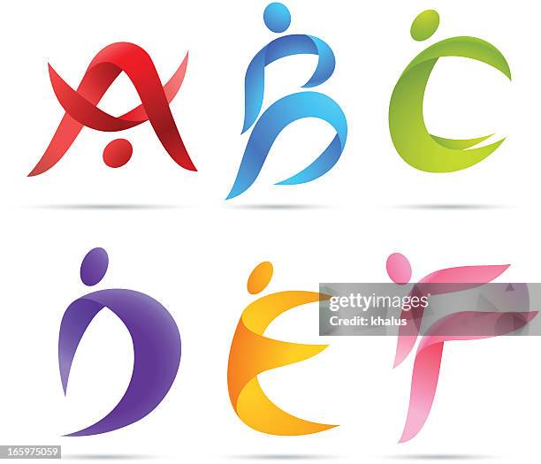 people alphabet - sporting term stock illustrations