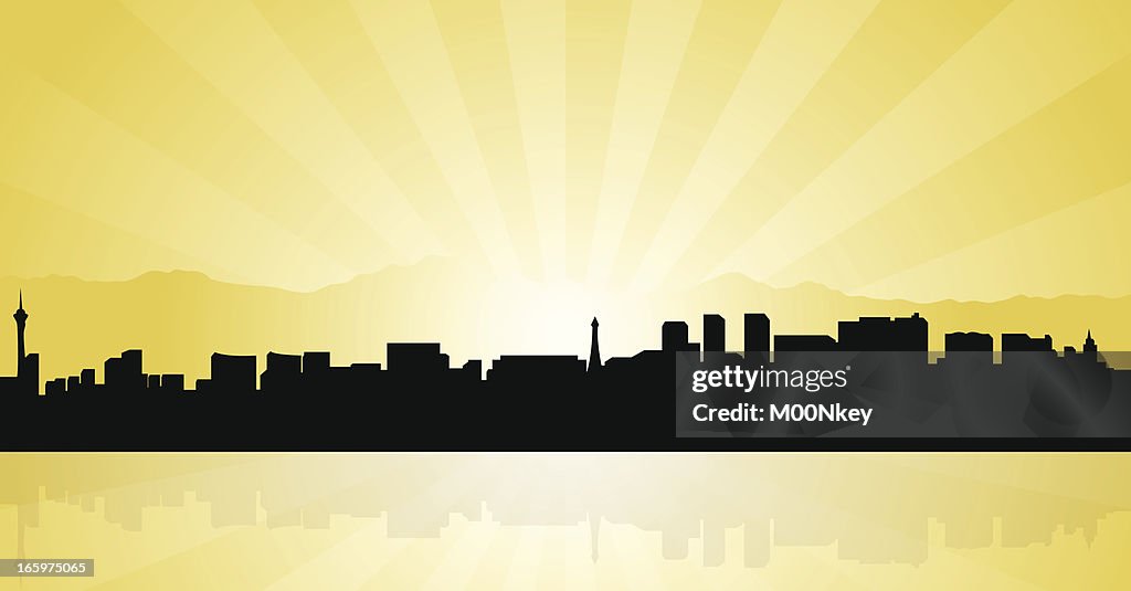 Graphic illustration of the Las Vegas skyline in silhouette