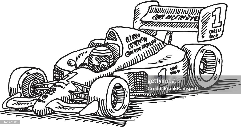 Open-wheel single-seater racing car Racecar Drawing