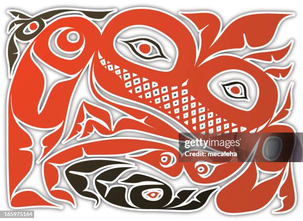 inuit composition - indigenous art stock illustrations
