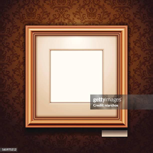 painting frame - gallery wall background stock illustrations